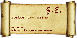Zombor Eufrozina névjegykártya